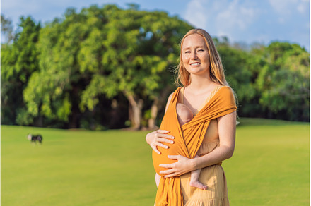 Mother holding her little baby in a