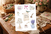 Cottagecore Vintage Floral Clipart, a Decorative Illustration by ElenaPlatovaArt (Thumbnail 10 of 14)