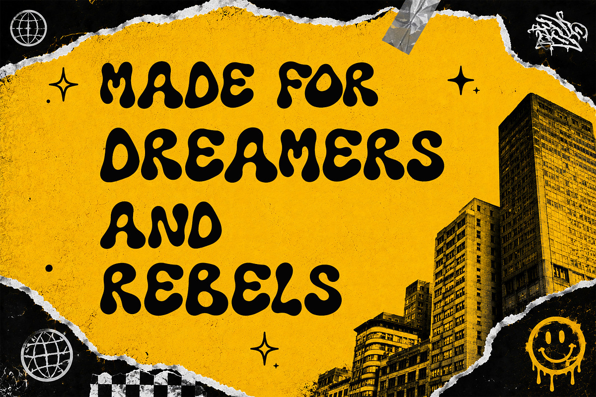 Grat Slovic – Groovy Streetwear Font, a Handwritten Font by Black Junst (Photo 3 of 7)