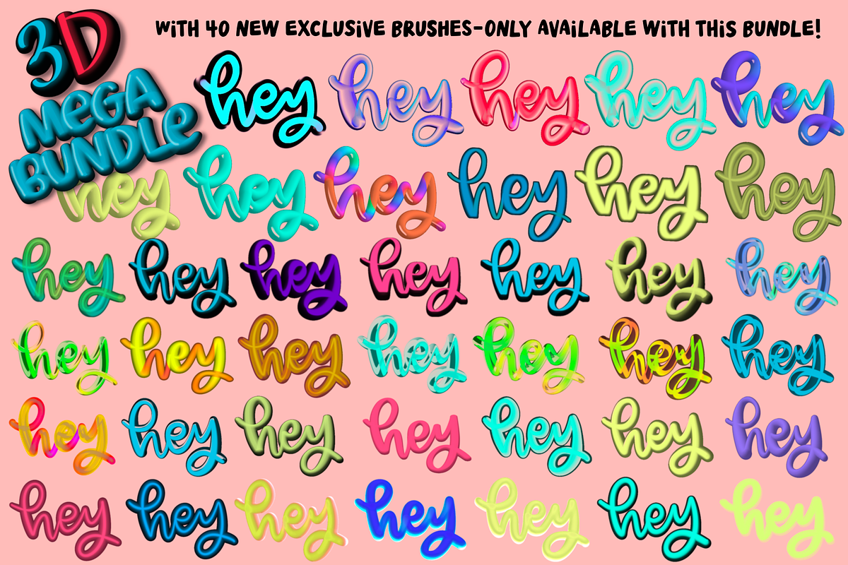 Procreate 3D Mega Bundle, a Brush Add-On by AlwaysBeColoring (Photo 4 of 13)