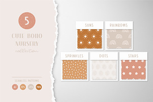 Cute Boho Seamless Patterns Pack