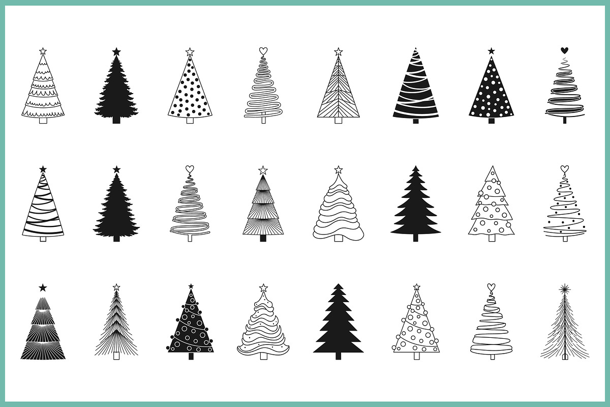 Christmas Tree SVG Silhouette Bundle, a Seasonal Illustration by Gfx Expert Team (Photo 2 of 3)