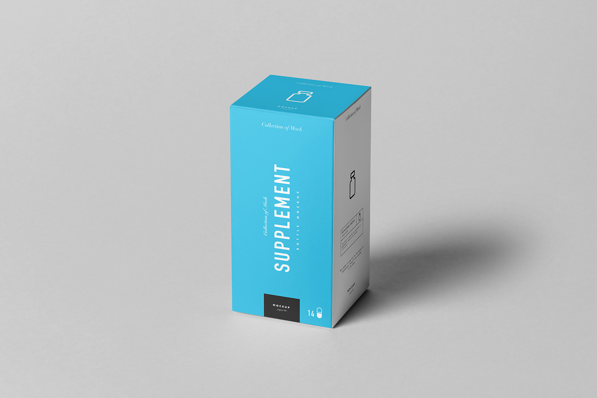 Supplement Jar & Box Mock-up 9, a Cups & Container Mockup by Yogurt86 (Photo 12 of 12)