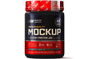 1lb Whey Protein Jar Mockup A1-Pro, a Packaging Mockup by Design Warlord (Thumbnail 1 of 16)