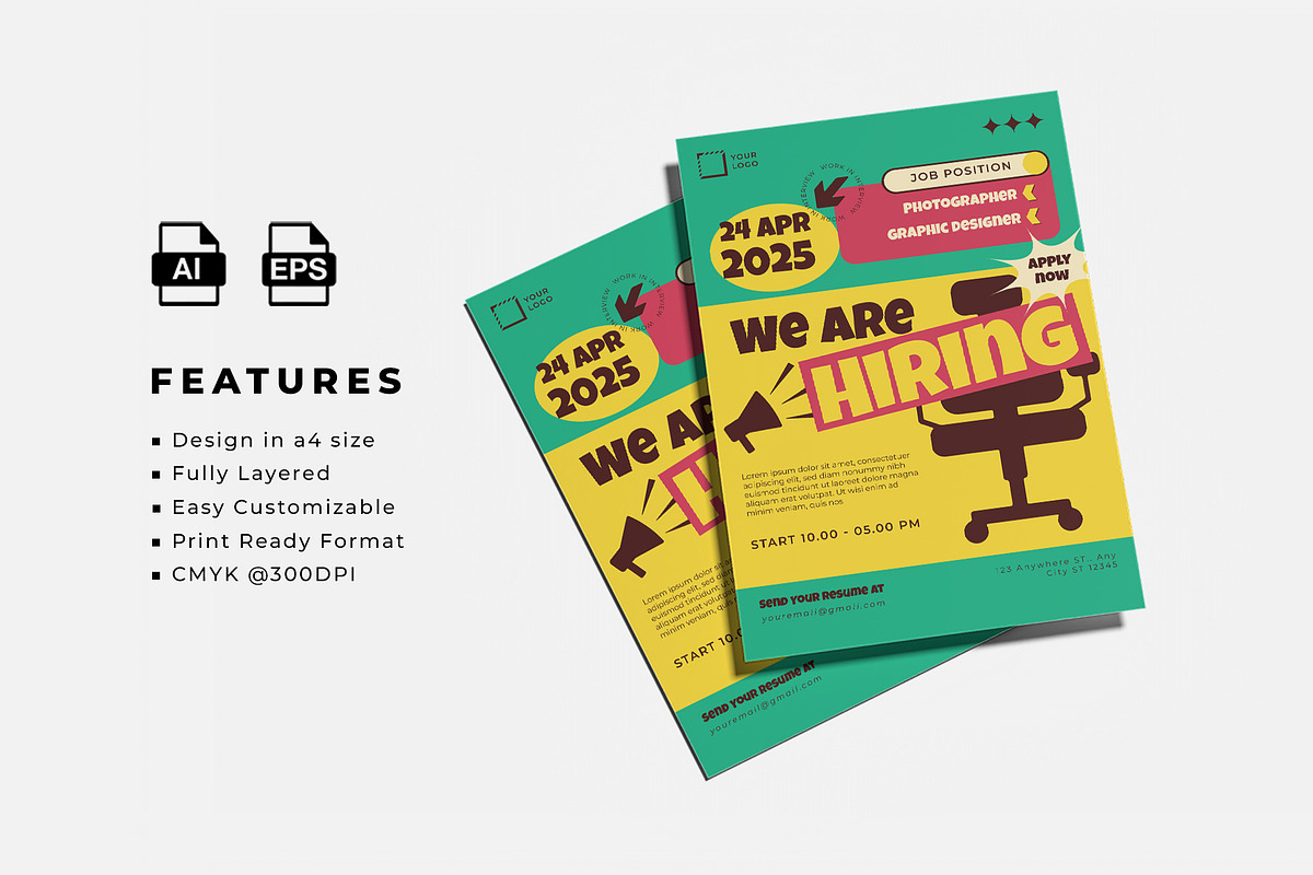 Hiring Flyer Template, a Flyer Template by Artnivora.Std