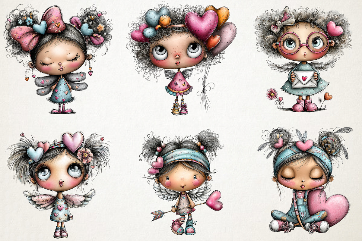 Dreamy Cupids Whimsical Valentine Se, an Illustration by RobertsArt (Photo 5 of 7)