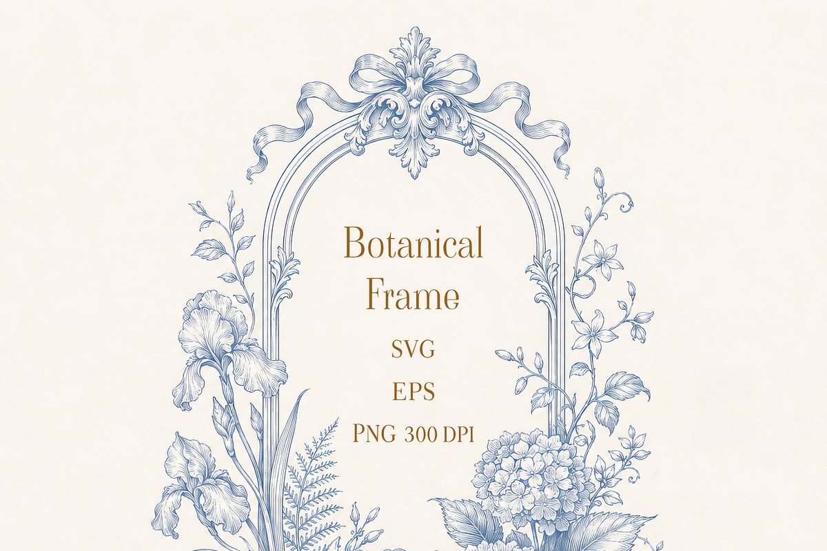 Vintage Toile de Jouy Frames Florals, an Object Graphic by Olya Creative (Photo 5 of 15)