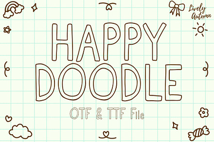 Happy Doodle Font | Handwritng font, a Handwritten Font by LivelyAutumn11.11