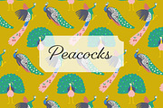 Peacocks & Berries Seamless Pattern, a Pattern Graphic by Painted Puffin Creative (Thumbnail 2 of 5)