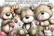 Whimsical Spring Bear Clipart Bundle, an Illustration by Canvas Craft (Thumbnail 1 of 7)
