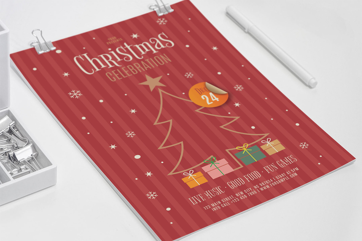 Simple Red Christmas Celebration, a Flyer Template by Me55enjah Design (Photo 4 of 4)