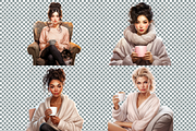 Cozy Time Clipart Set, a Person Illustration by Mash Mash Stickers (Thumbnail 8 of 9)