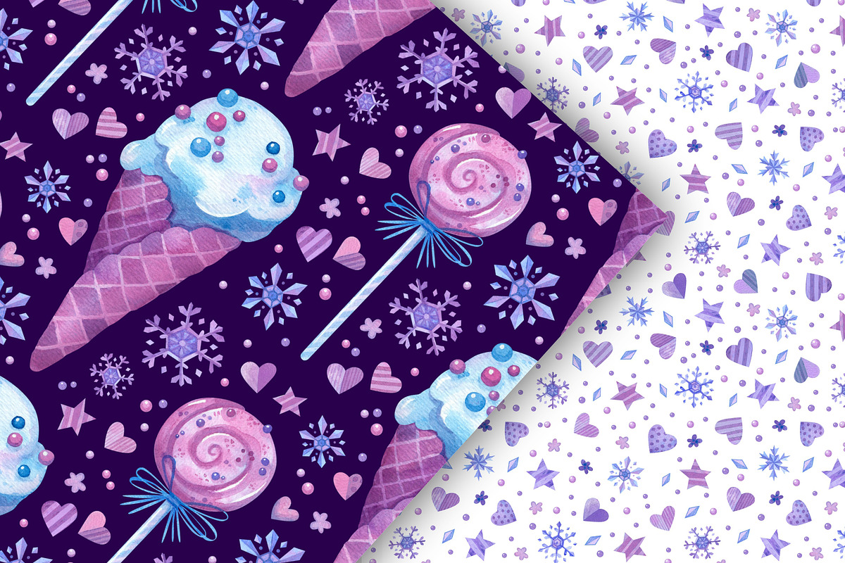 Frozen Sweets Clipart & Patterns, a Decorative Illustration by Valin Malin (Photo 7 of 13)