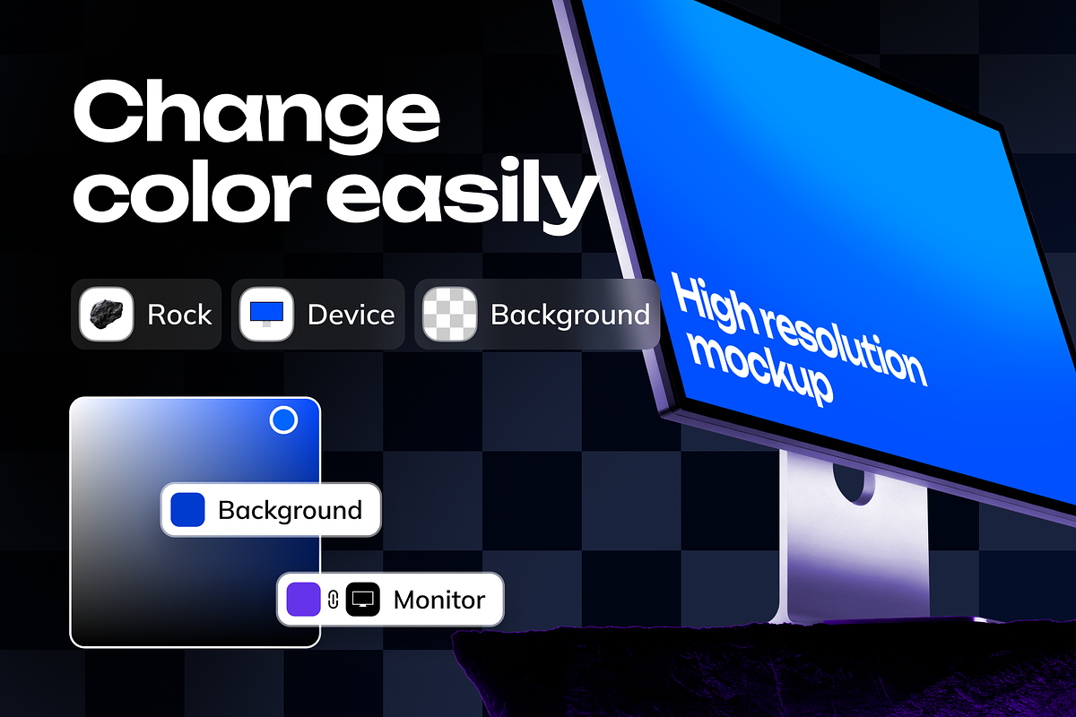 Display Monitor Mockup Set, a Mac Mockup by Creative Instagram shop (Photo 3 of 6)