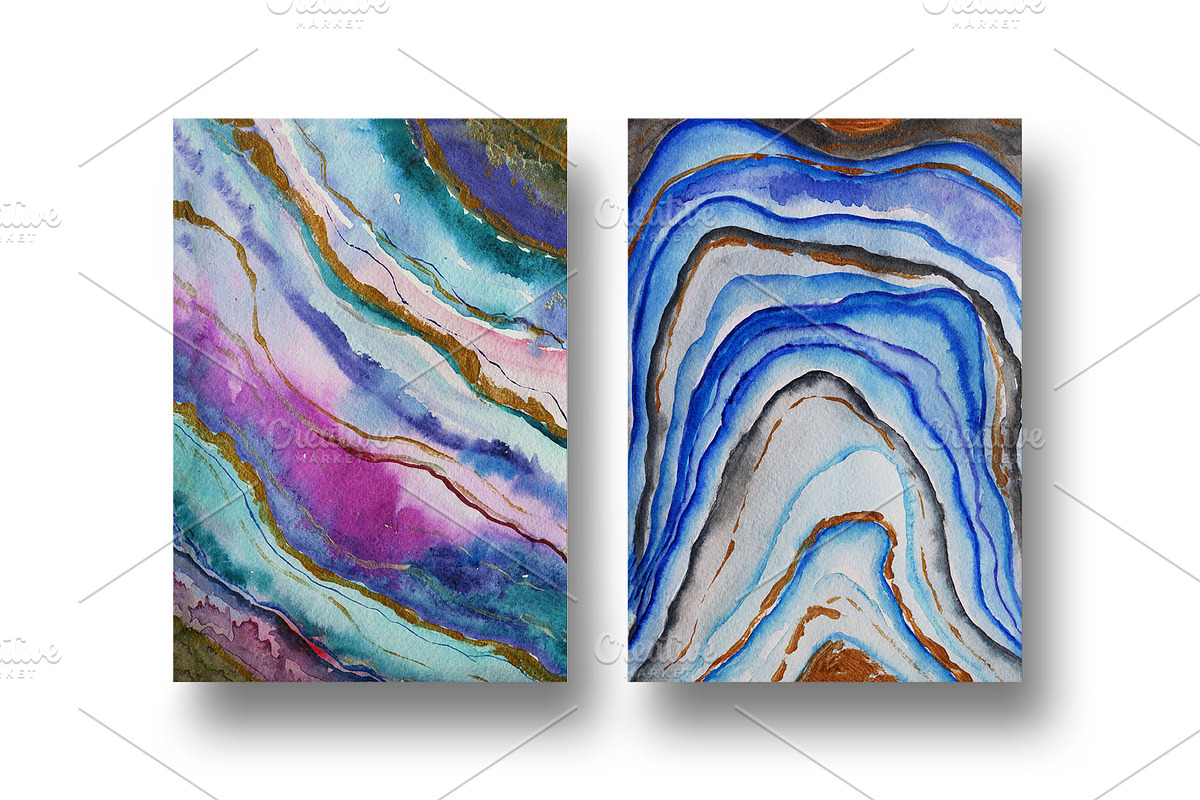 Agate 2 watercolor collection, a Texture Graphic by digital_essence (Photo 2 of 12)