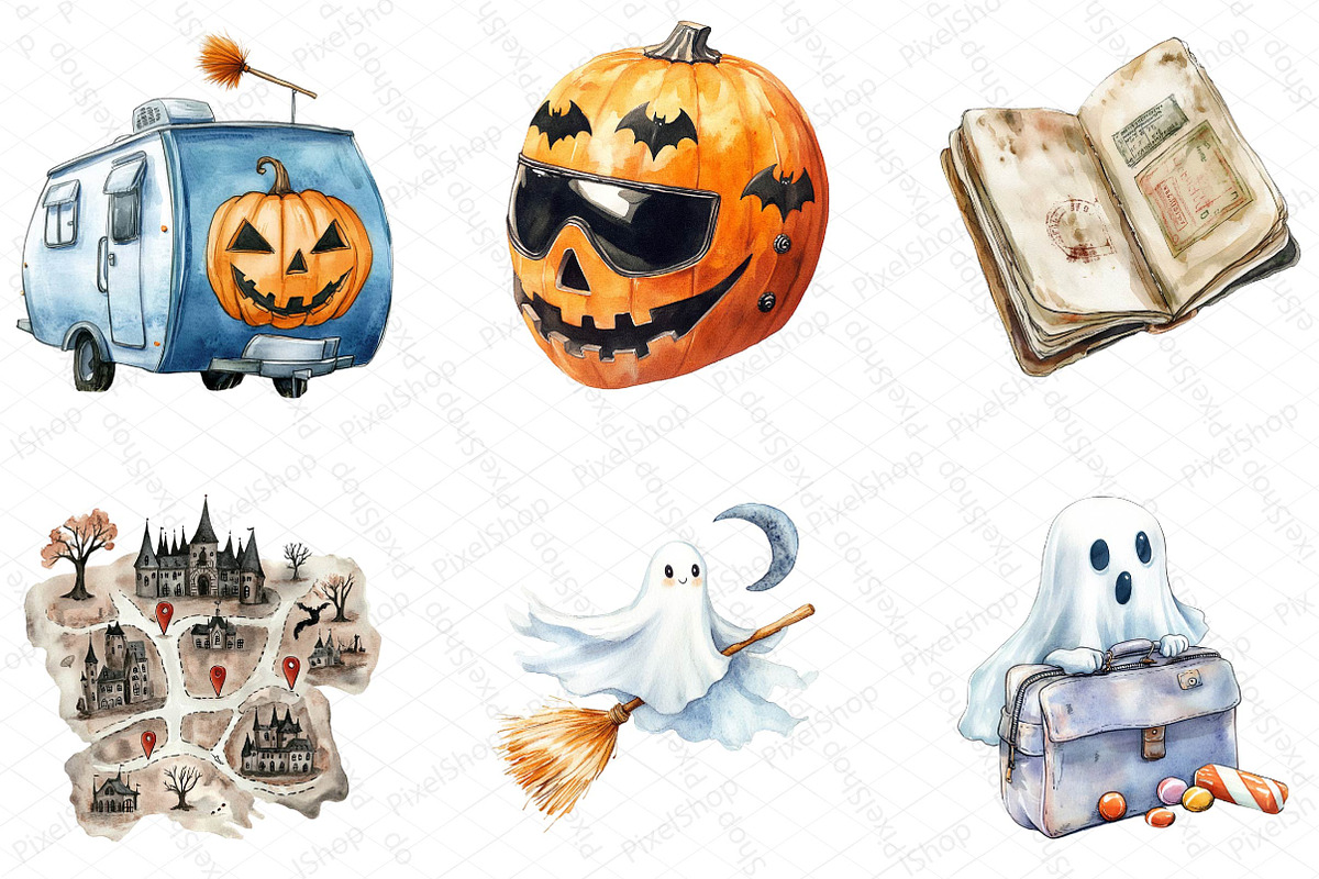Spooky Halloween Travel Clipart, an Illustration by DreamPrint404 (Photo 5 of 5)
