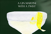 Martini&Negroni Watercolor Cocktails, a Food Illustration by Olexandra Mur (Thumbnail 3 of 5)