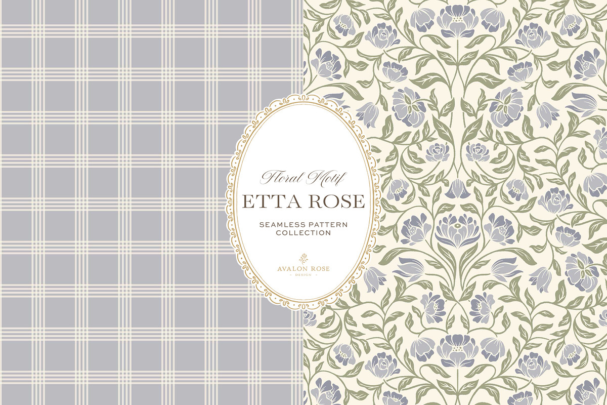 Vintage Blue Floral Print Patterns, a Pattern Graphic by Eclectic Anthology (Photo 4 of 14)