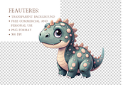 Baby Dino PNG Set, an Illustration by MockupWizard (Thumbnail 4 of 5)