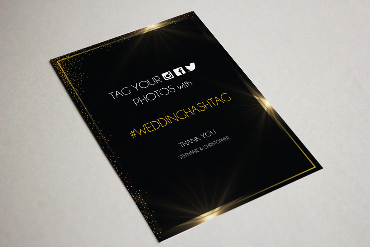Black Gold Wedding Invitation Suite, an Invitation Template by Elegrad Design Agency (Photo 4 of 9)