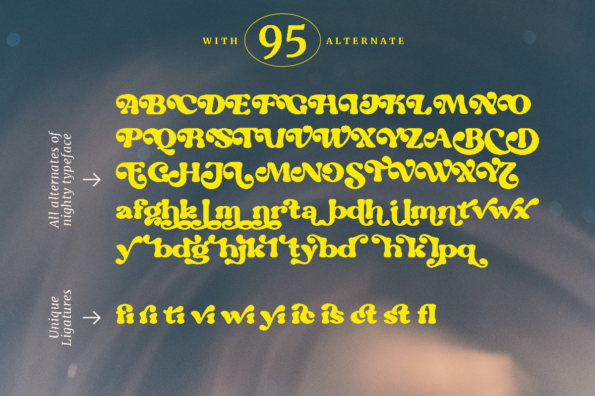 Nighty - Vintage Serif Typeface, a Serif Font by Dharmas Foundry (Photo 14 of 15)