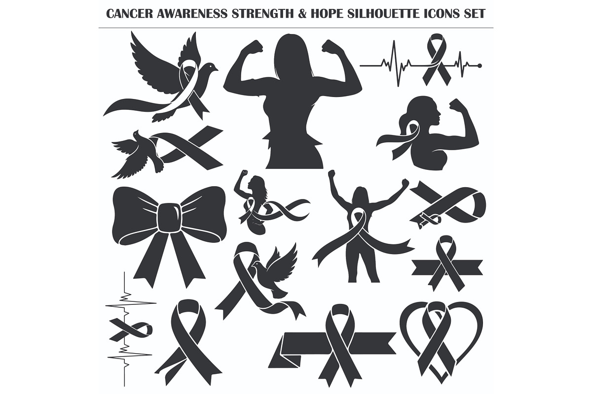 Cancer Awareness Strength Hope Set, a Healthcare Illustration by Designer_Momina (Photo 1 of 16)