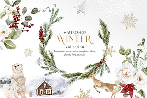 SALE! Watercolor Winter Holiday Set