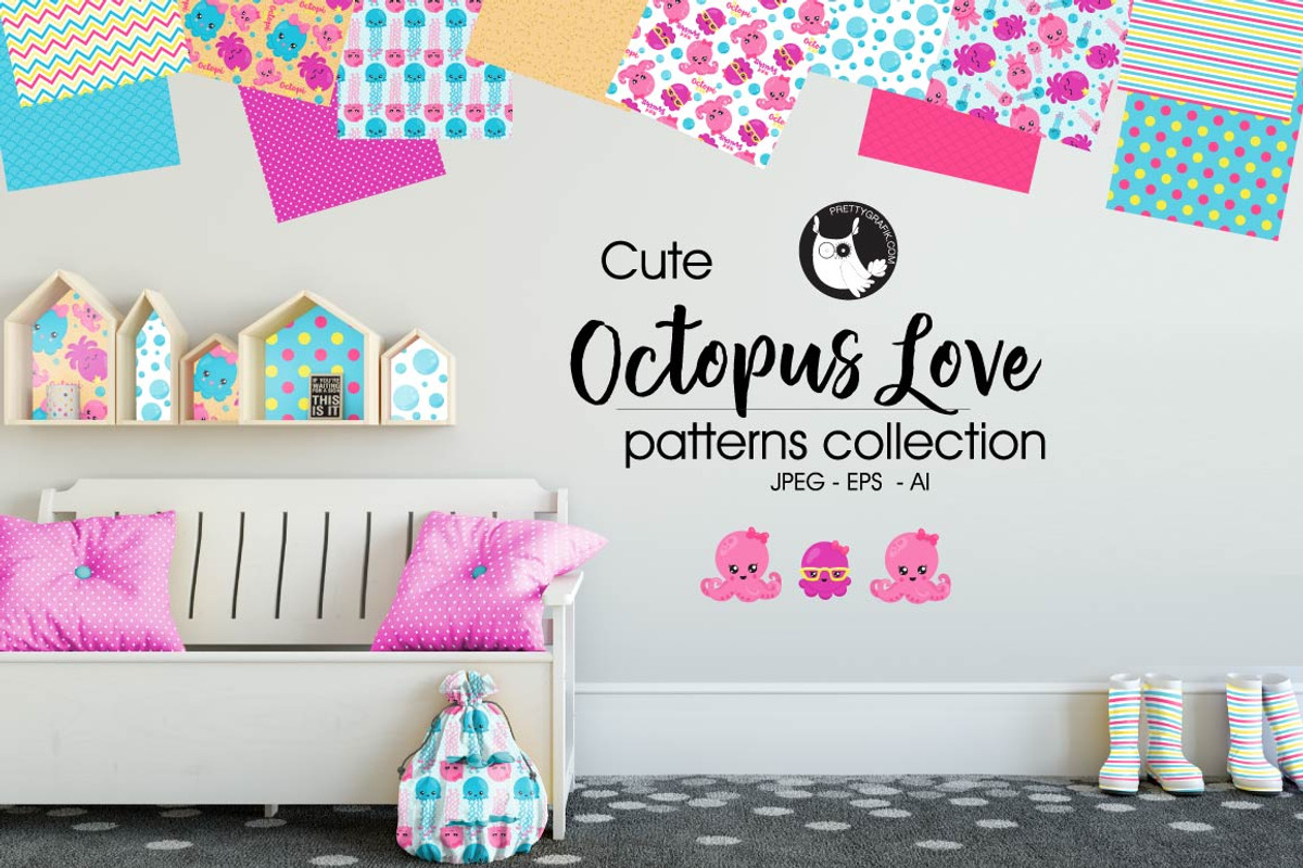 OCTOPUS LOVE Pattern collection, a Pattern Graphic by PrettyPatterns (Photo 1 of 5)