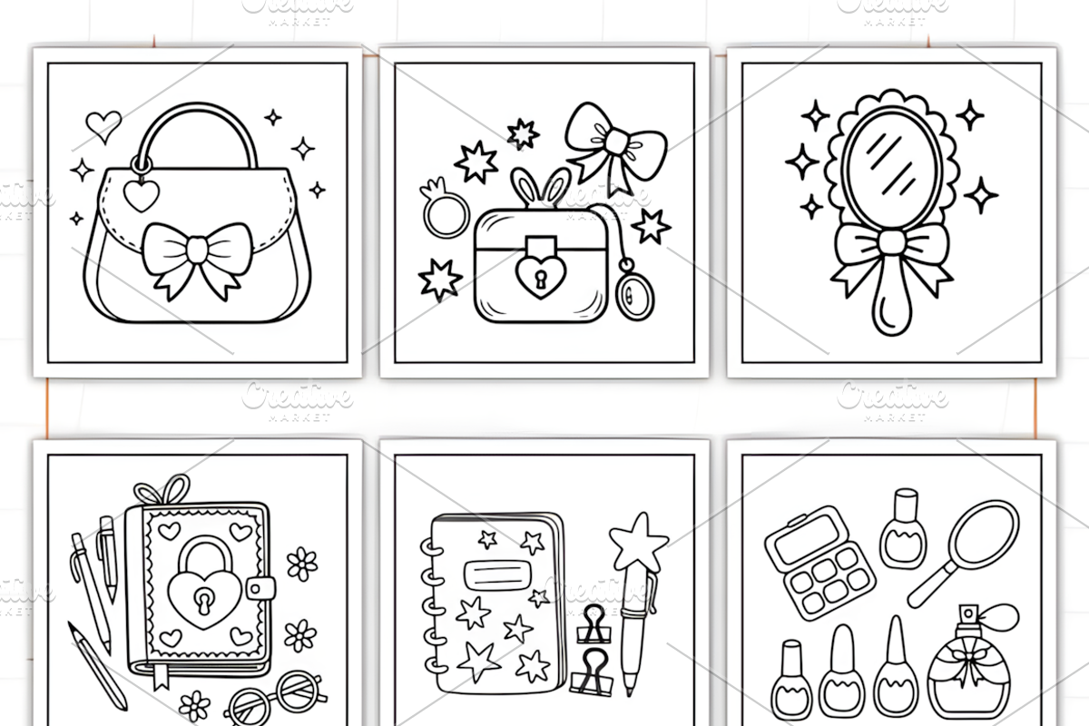 Cozy Girly Coloring Pages, a Decorative Illustration by Ink Gallery (Photo 8 of 9)
