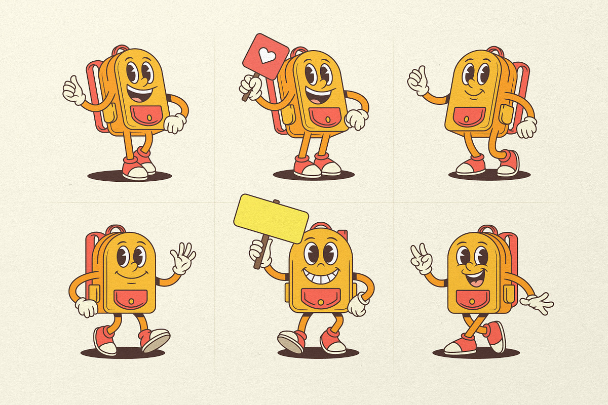 Backpack Cartoon Mascot Character, an Education Illustration by Vasya Kobelev (Photo 4 of 8)