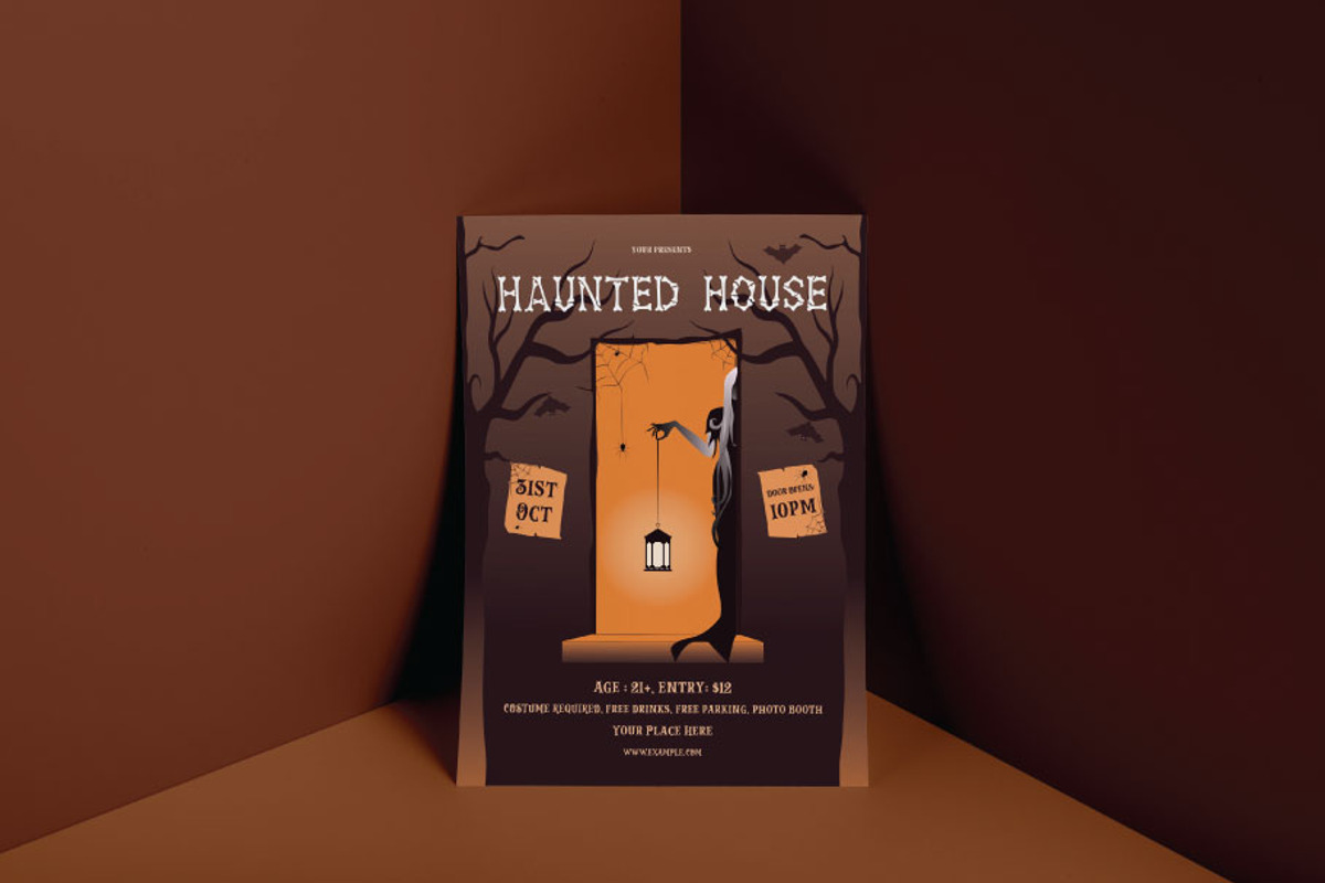 Haunted House Flyer, a Flyer Template by FaraHelal (Photo 3 of 3)