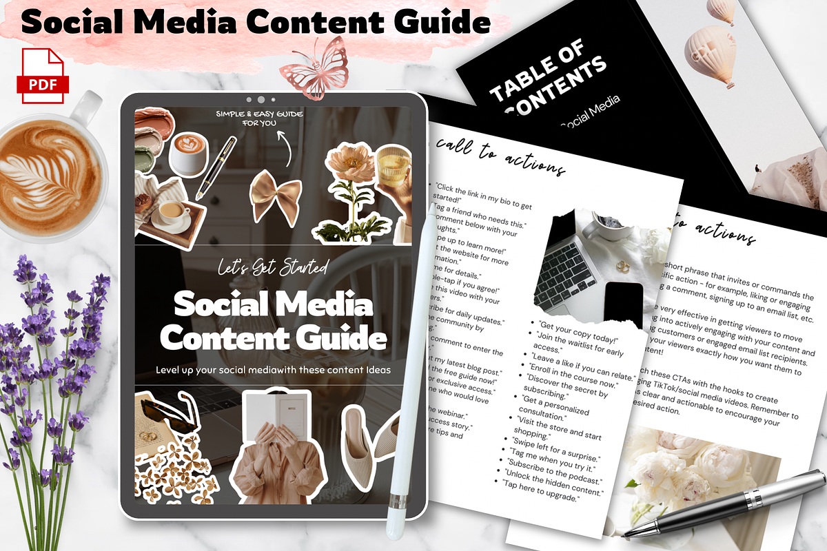 Easy Social Media Content Guide, a Templates & Theme by bellaROSEworkshop (Photo 1 of 3)