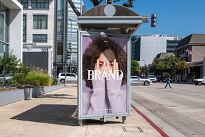 Urban Bus Stop Mockup Bundle PSD