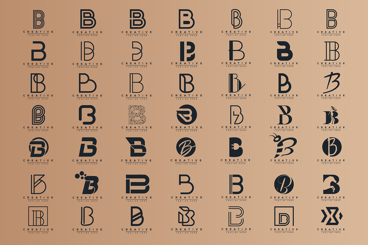 Letter B Logo Bundle Monogram Set, a Branding & Logo Template by Pixel Design (Photo 4 of 6)
