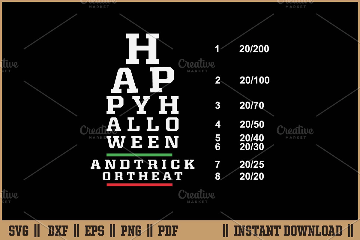 Optometrist Halloween Eye Chart SVG, a Healthcare Illustration by Handy ...