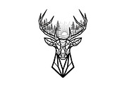 Artistic Geometric Deer Head Bundle, an Illustration by yasushie (Thumbnail 19 of 31)