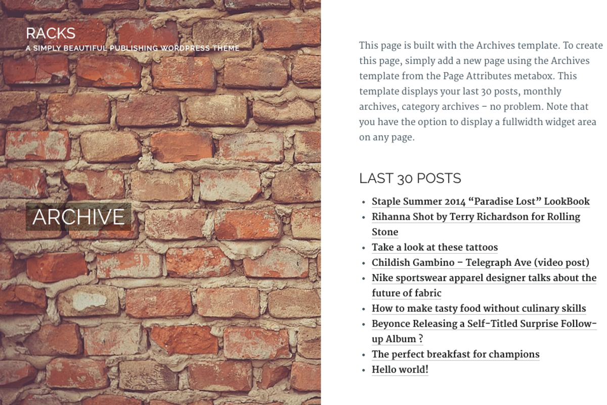 Racks - News Wordpress Theme, a WordPress Template by LayerSupplyCo (Photo 3 of 4)