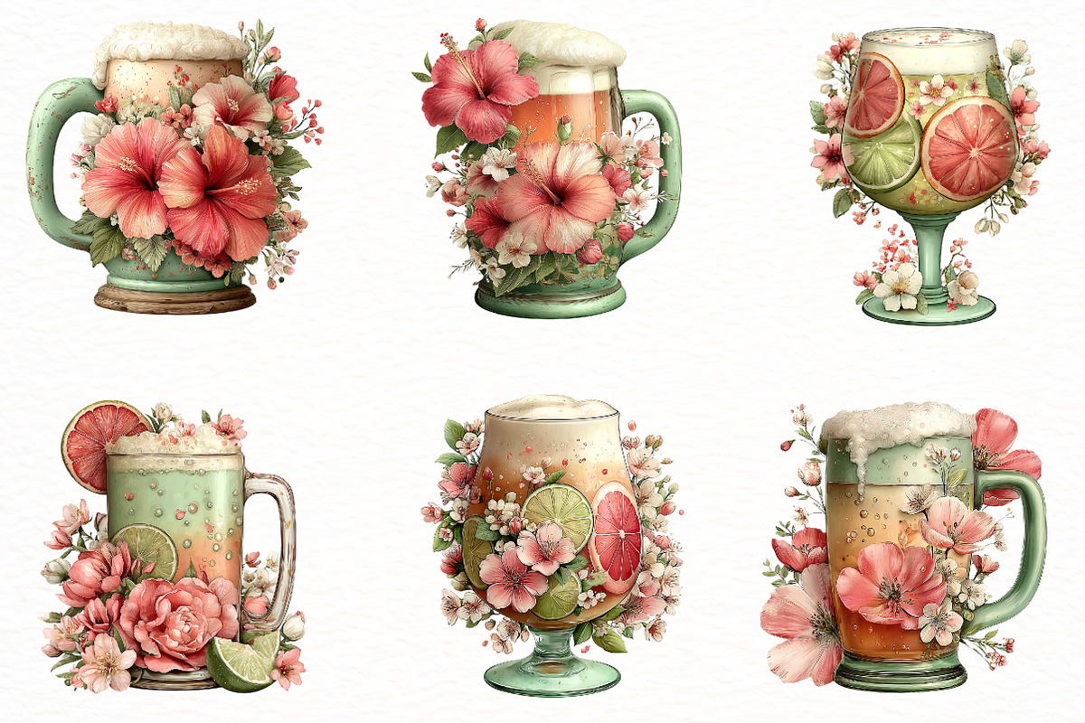 Whimsical summer beer Clipart, an Illustration by Designworld (Photo 2 of 6)