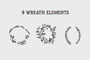 9 Vintage Wreath Graphic Design Elem, an Illustration by Wild Ones (Thumbnail 2 of 6)