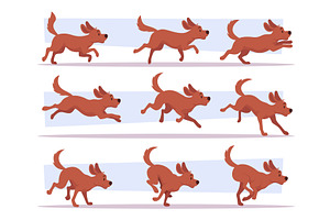 Running dog. Cartoon pet run and, an Animal Illustration by Onyx