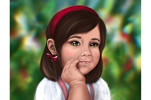 Portrait Of Little Girl Digital Art