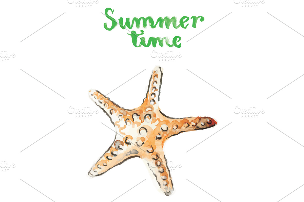 Watercolor sea animals, an Animal Illustration by miminoshka (Photo 6 of 9)