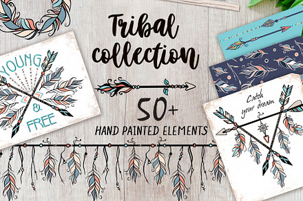 Tribal Vector Clipart. Boho set