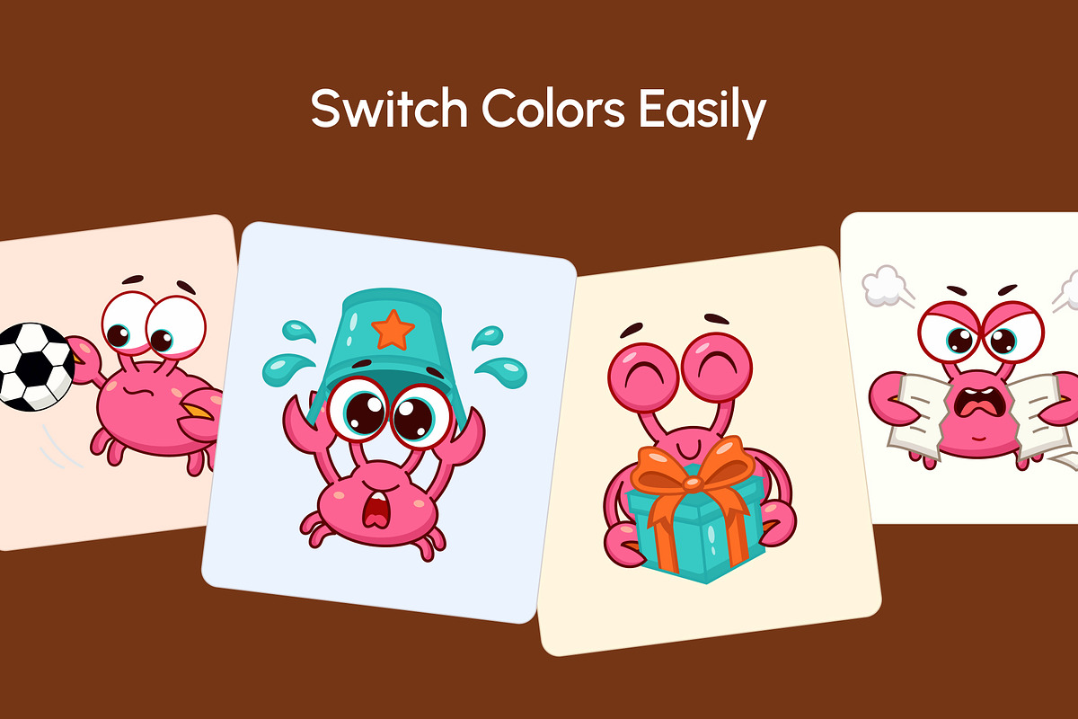 100 Crab Flat Vector Icons, an Emoji Icon by Brickclay (Photo 5 of 11)