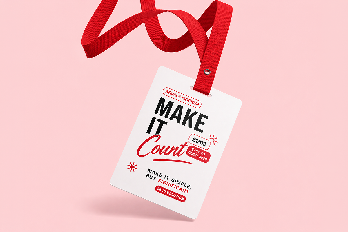 Conference Badge Mockup, an Advertising Mockup by Custom.scene (Photo 2 of 3)