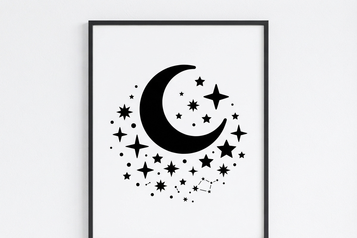 50 Crescent Moon with Stars, an Empty State Illustration by Amazin_art (Photo 2 of 47)