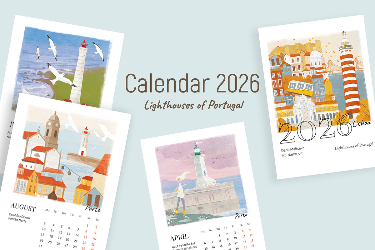 2026 Illustrated Calendar, a Print Template by Dashnpro (Photo 1 of 7)