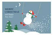Christmas cards - Cute Snowman, a Seasonal Illustration by lenlis (Thumbnail 1 of 3)