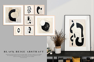 Modern Beige and Black Abstraction