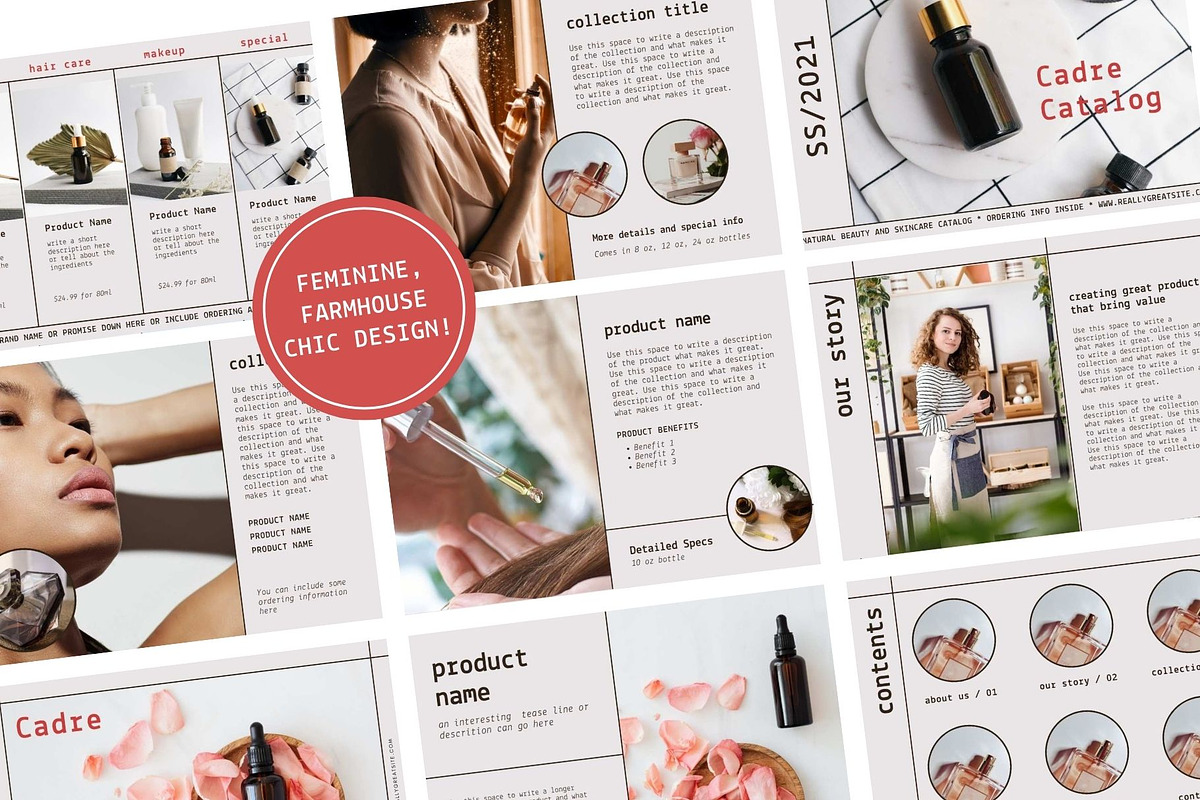 Cadre Chic Canva Catalog Template, a Presentation Template by Creative Day (Photo 2 of 6)